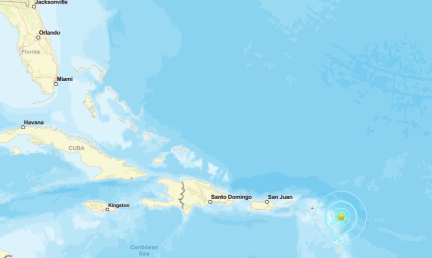 Earthquake reported off Antigua and Barbuda Saturday.