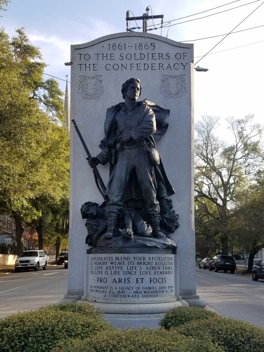 Confederate Memorial in the 3rd Street median at Dock Street