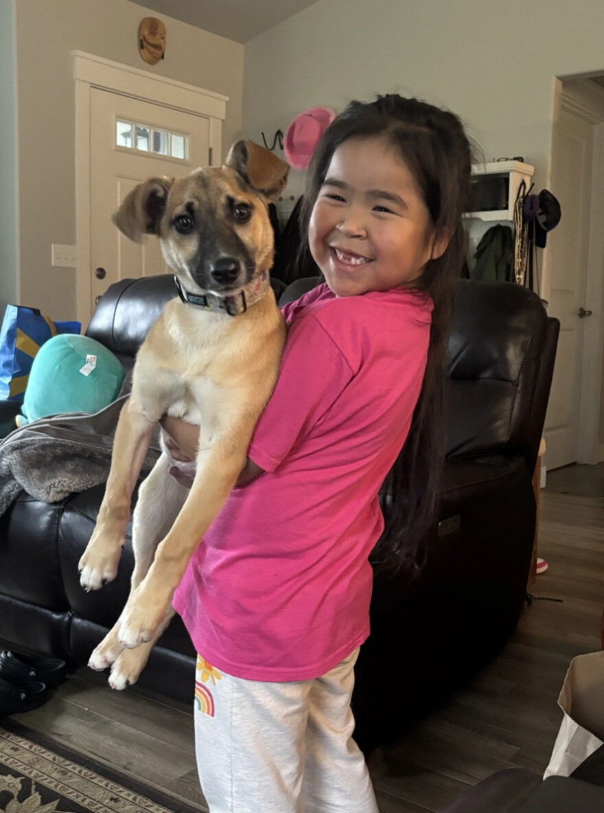 The John family thought they had lost Shiney forever in the storm, but she survived. Emily was happy to be reunited with Shiney on Oct. 25, 2026. The dog stayed with relatives in Palmer until they were able to move into a hotel.