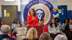 Sen. Lisa Blunt Rochester (D-De.) speaks at an event in Laurel in April 2025.