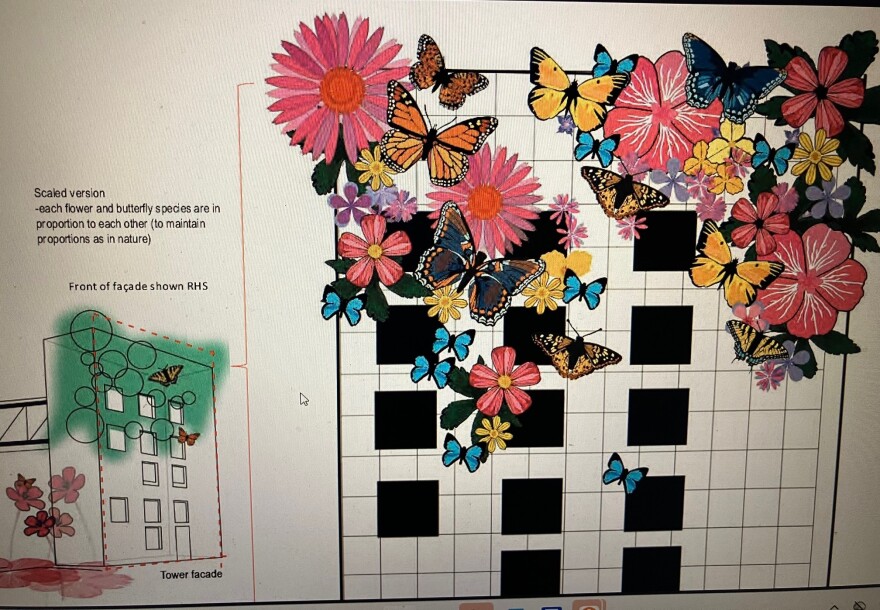 Skunk Control renderings for the new "Tapestry" art installation for downtown Moline.
