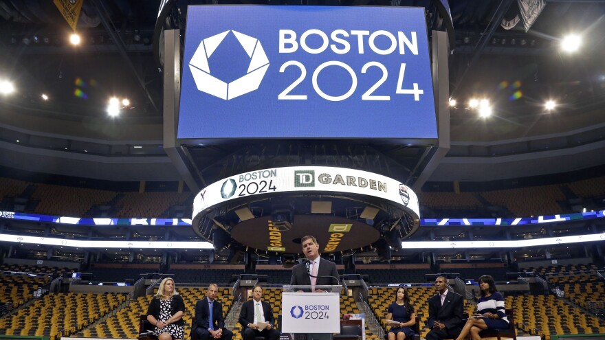 Boston Mayor Martin Walsh speaks at a news conference last month. He and the USOC announced Monday that his city is no longer in the running to host the 2024 Olympics.