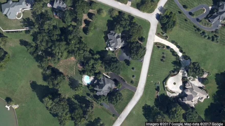 Rene Boucher and Sen. Rand Paul are neighbors in this Bowling Green, Ky., community. The two have had a long-running dispute, according to Boucher's attorney. NPR has modified this image from Google Maps to obscure street names to protect Paul's and Boucher's privacy.