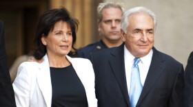 Former International Monetary Fund chief Dominique Strauss-Kahn and his wife, Anne Sinclair, leave New York State Supreme Court on Friday. He is expected to be back in court for a hearing July 18.