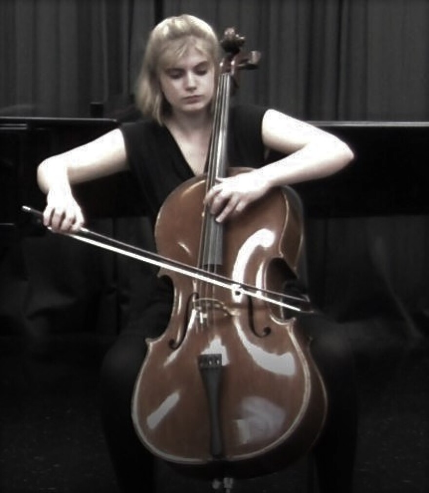 Emma Cardon plays the cello