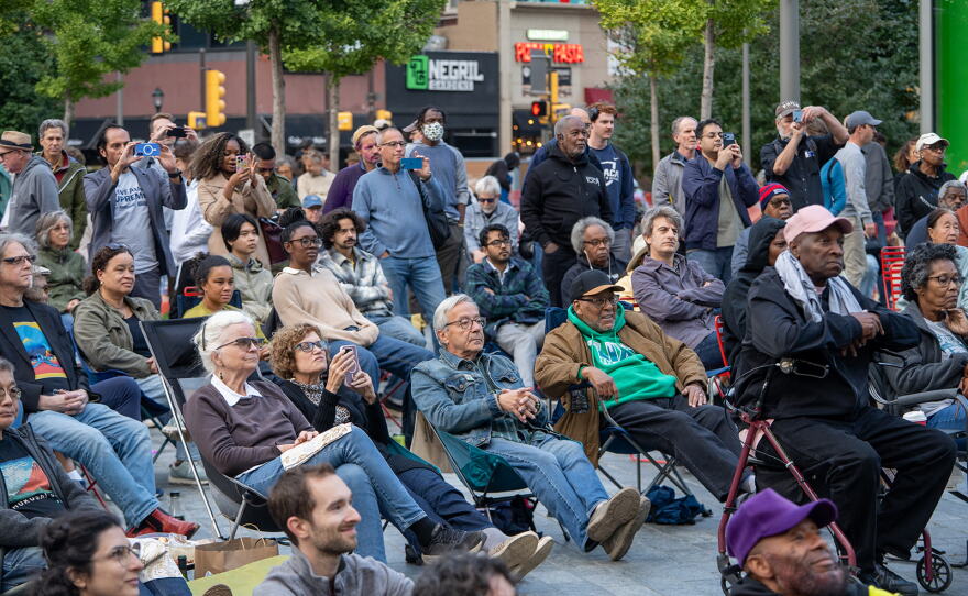 The crowd enjoying the Jaleel Shaw Trio at A Love Park Supreme.