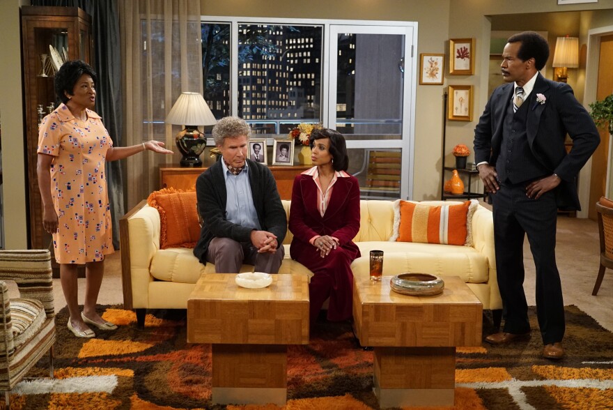 Wanda Sykes (from left), Will Ferrell, Kerry Washington and Jamie Foxx — playing characters from <em>The Jeffersons —</em> were among many famous actors tapped for ABC's prime-time live special.