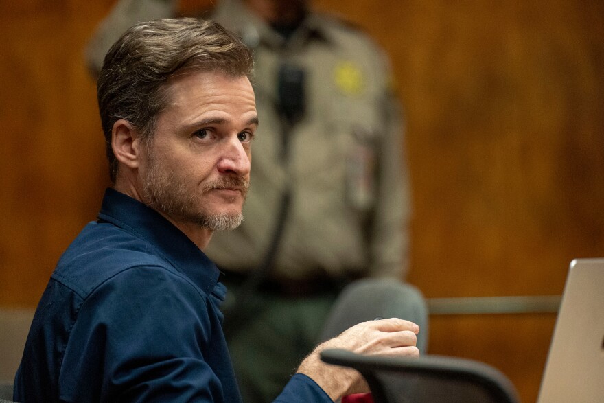 Gerhardt Konig appears in court before closing arguments in his attempted murder trial, Tuesday, April 7, 2026, in Honolulu. (AP Photo/Mengshin Lin, Pool)