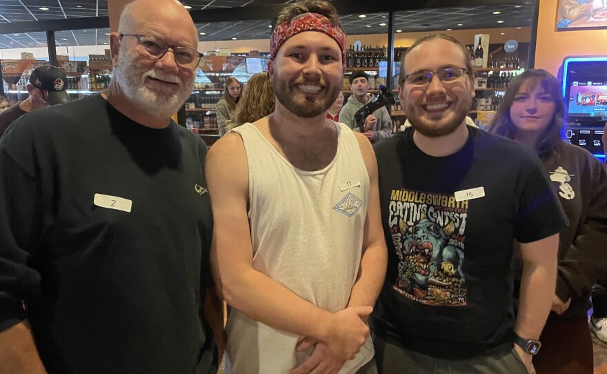 David Hatcher, left, of Ohio, with grandsons Blake and Cade Neal of Jersey Shore, Pa. 