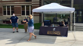 Staff welcome students back on first day of classes on Montana State University Billings campus