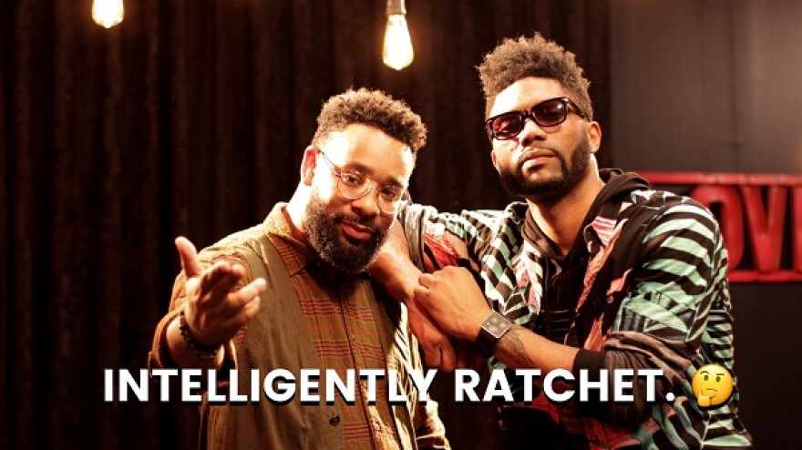 Photo of two men and the 'Intelligently Ratchet' logo