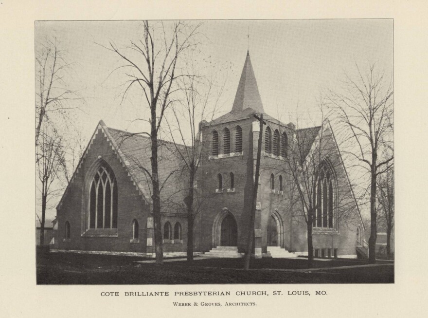 A view of Cote Brilliante Presbyterian Church from The Inland Architect & News Record, circa late 1800s or early 1900s.