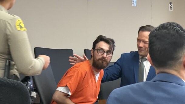 Chamel Abdulkarim, 29, is seen here after his arraignment hearing in Rancho Cucamonga on Thursday, Apr. 13, 2026. Abdulkarim is facing seven felony arson charges. If convicted, he can face 10 years to life in state prison. The U.S. Attorney's office has shared that they're filing federal charges against Abdulkarim.