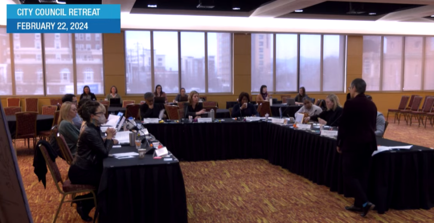 Screenshot from Asheville City Council member retreat