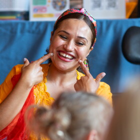 Betty Suárez (pictured above) is the founder of 'Aprende with Señora Betty,' a bilingual early literacy program that teaches children Spanish.