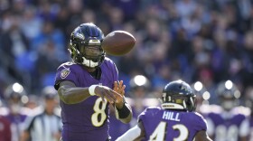 Baltimore Ravens quarterback Lamar Jackson throws during the second half of an NFL football game against the Detroit Lions, Sunday, Oct. 22, 2023, in Baltimore. (AP Photo/Alex Brandon)