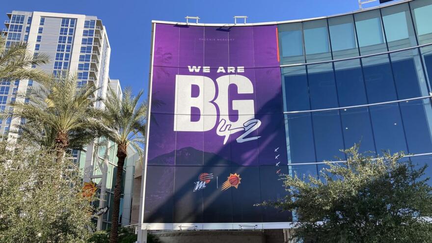 A sign outside Footprint Center in Phoenix 