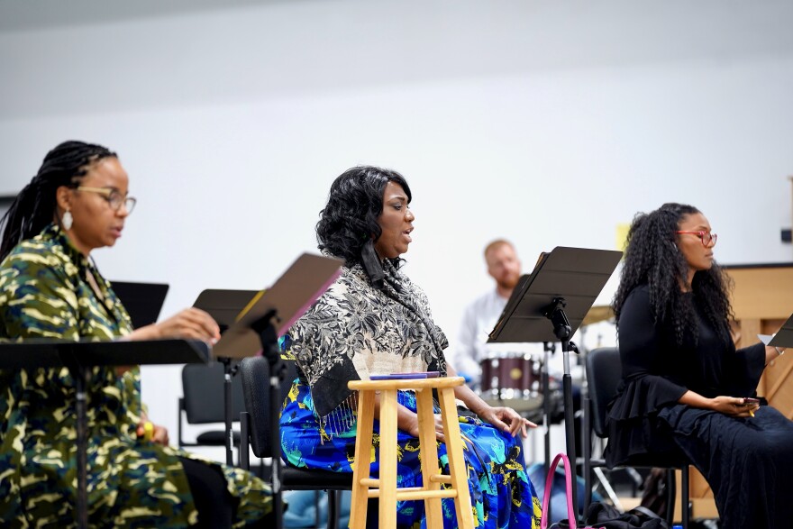 From a rehearsal for the one-act opera about Fannie Lou Hamer, "This Little Light of Mine."