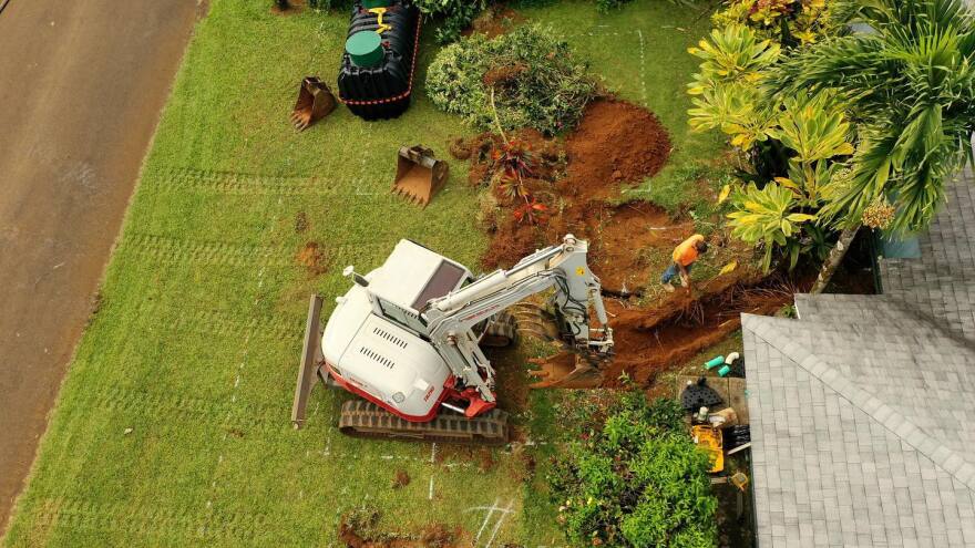 Construction of a Cinderella Greywater Combination System on Kauaʻi. (Dr. Robert K. Zelkovsky)