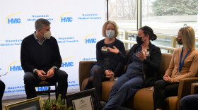 U.S. Rep. Darin LaHood met Friday with staff and administrators at Hopedale Medical Complex about staffing and other pandemic-related challenges.