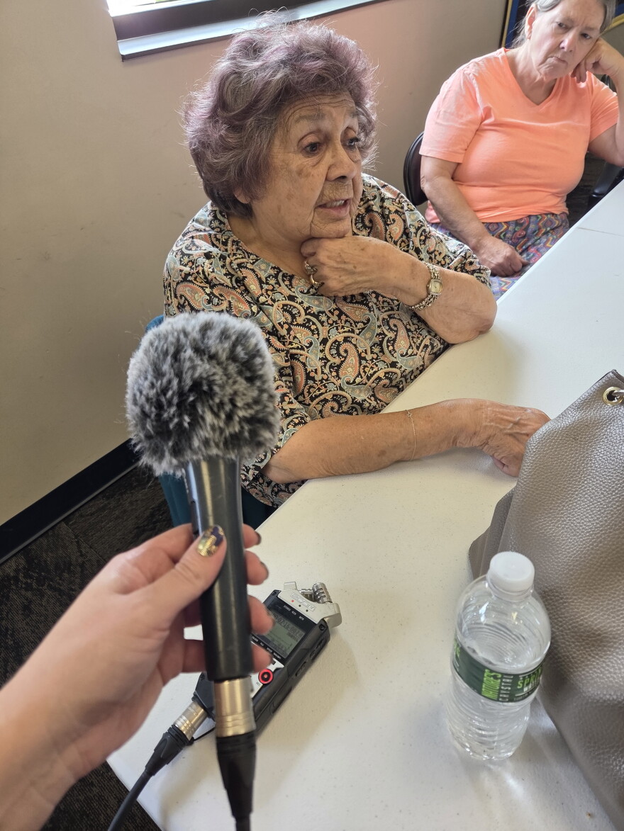 Jean Beaulieu reminisces about her great-nephew Dylon Oothoudt at the Onigum Community Center on Sep. 16, 2026.