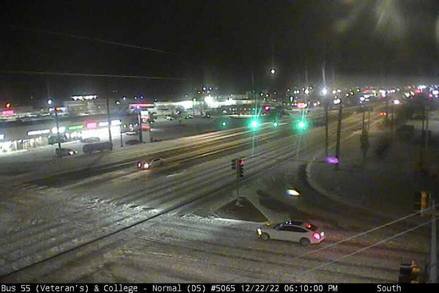 A view of Veterans Parkway and College Avenue in Normal, as of 6:10 p.m. Thursday.