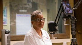 Democratic candidate for state superintendent, Jennettie Marshall, speaks with StateImpact reporter Beth Wallis at Public Radio Tulsa.