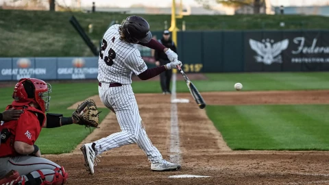Taeg Gollert at bat for Missouri State University 
