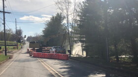 Crews work on a gas main break on Fairfax Road, Nov. 5, 2019.