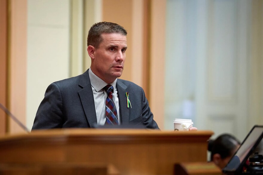 State Sen. President Pro Tem Mike McGuire during a floor session at the state Capitol in Sacramento on April 24, 2025.
