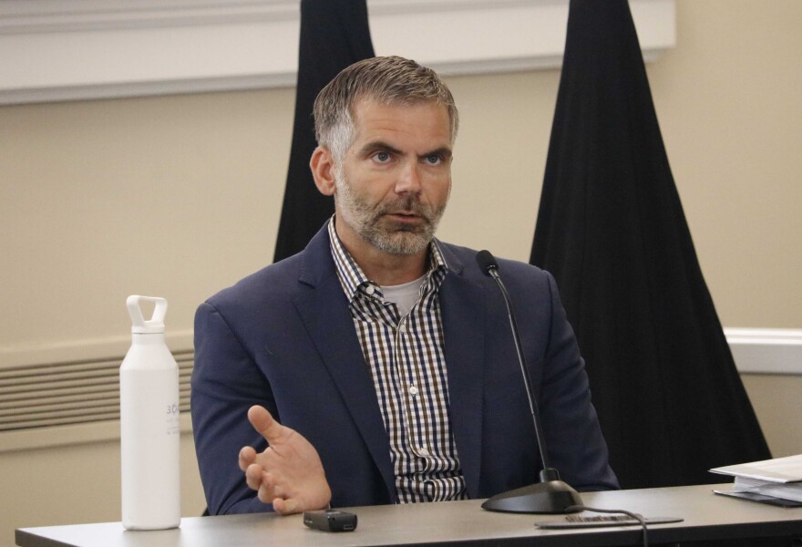 Louisville Metro Council President Markus Winkler testifies during the third day of Metro Council Member Anthony Piagentini's ethics trial.