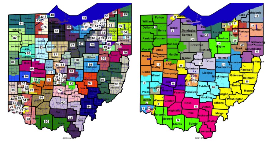  Ohio House and Ohio Senate district maps approved by Ohio Redistricting Commission in 