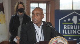 Illinois Secretary of Transportation Omer Osman at an October 2020 press conference celebrating the completion of the Murray Baker Bridge repair project.