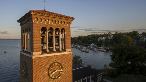 Miller Bell Tower Overlooking Chautauqua Lake