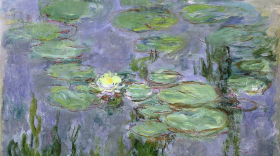 Claude Monet's water lily paintings depict a flower garden at his home in Giverny, France.