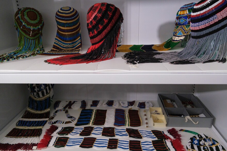 The museum has a myriad of objects like headdresses, wooden figurines, and paintings.
