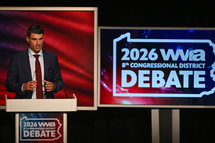 U.S. Rep. Rob Bresnahan debates for Pennsylvania's 8th Congressional District seat at WVIA Studios in Pittston.