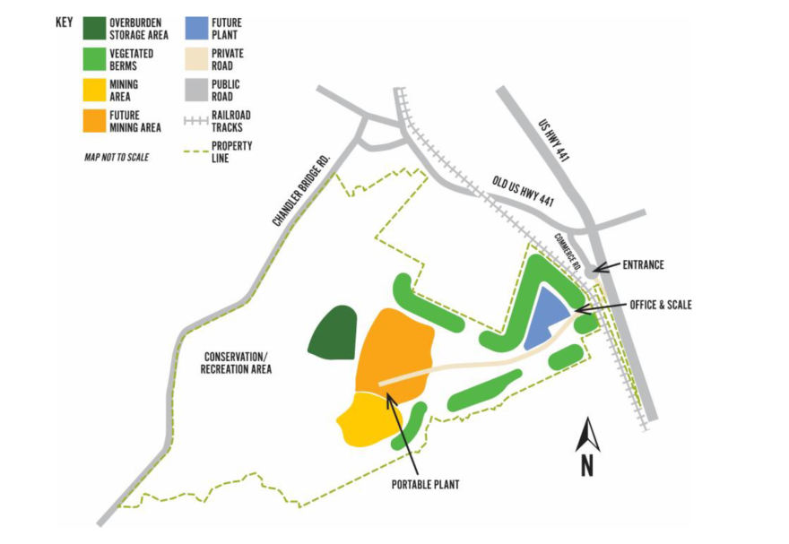 A map of the proposed project, which would be located off of US Highway 441 near Richmar Road in East Jackson County
