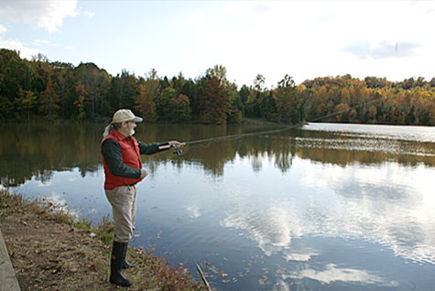 Fishing at Ferne Clyffe State Park in southern Illinois