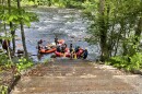RAFT (Reuniting America by Fostering Trust) for America participants end an 11-mile float down the Lehigh River on June 7.