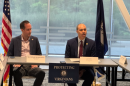 Henrico County Senator Schuyler VanValkenburg and Virginia Attorney General Jay Jones at a recent event outside of Richmond. 