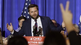 Republican U.S. Sen.-elect JD Vance speaks during an election night party Tuesday, Nov. 8, 2022, in Columbus, Ohio. (AP Photo/Jay LaPrete)