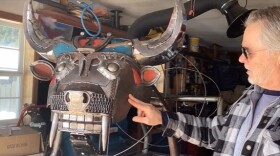 Iron Hodag while under construction by artist Don Gaber