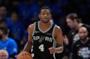 San Antonio Spurs' De'aaron Fox handles the ball in Game 7 of the Western Conference finals of the NBA basketball playoffs against the Oklahoma City Thunder on May 30, 2026, in Oklahoma City. (Tony Gutierrez/AP)