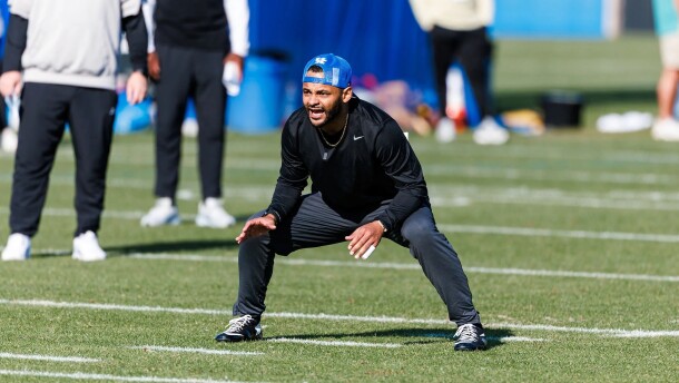 Allen Brown, the University of Kentucky's cornerbacks coach, is building a bond with his players during spring practice.