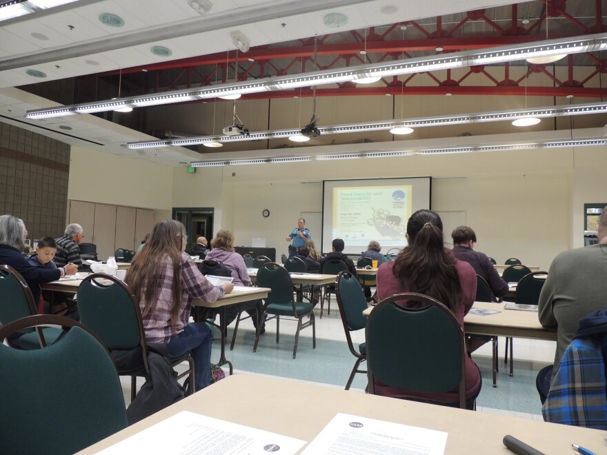 Trooper Peter Heid speaks at the Challenger Learning Center on Wednesday, Sept. 28.