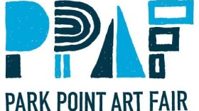 PPAF in stylized blue lettering above "Park Point Art Fair"