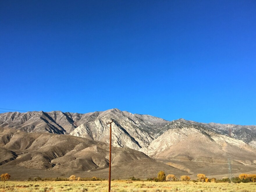 A photo of the Sierra Nevada mountain range. L’eaux Stewart, who is chair of the Big Pine Paiute Tribe of the Owens Valley, has lived in close proximity to these landscapes her entire life. L’eaux Stewart