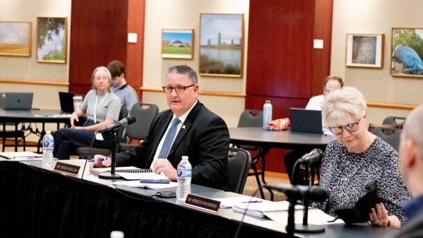 Board Chair Brian Shellem presides over the Oklahoma Statewide Charter School Board at its Oct. 12 meeting.