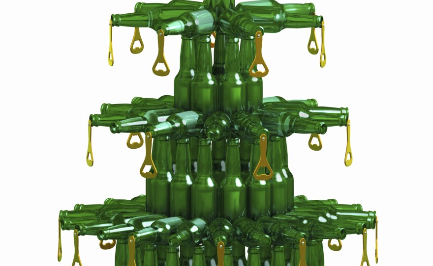 Beer bottle Christmas tree.